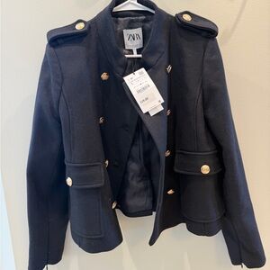 Zara Black Jacket with Gold Buttons